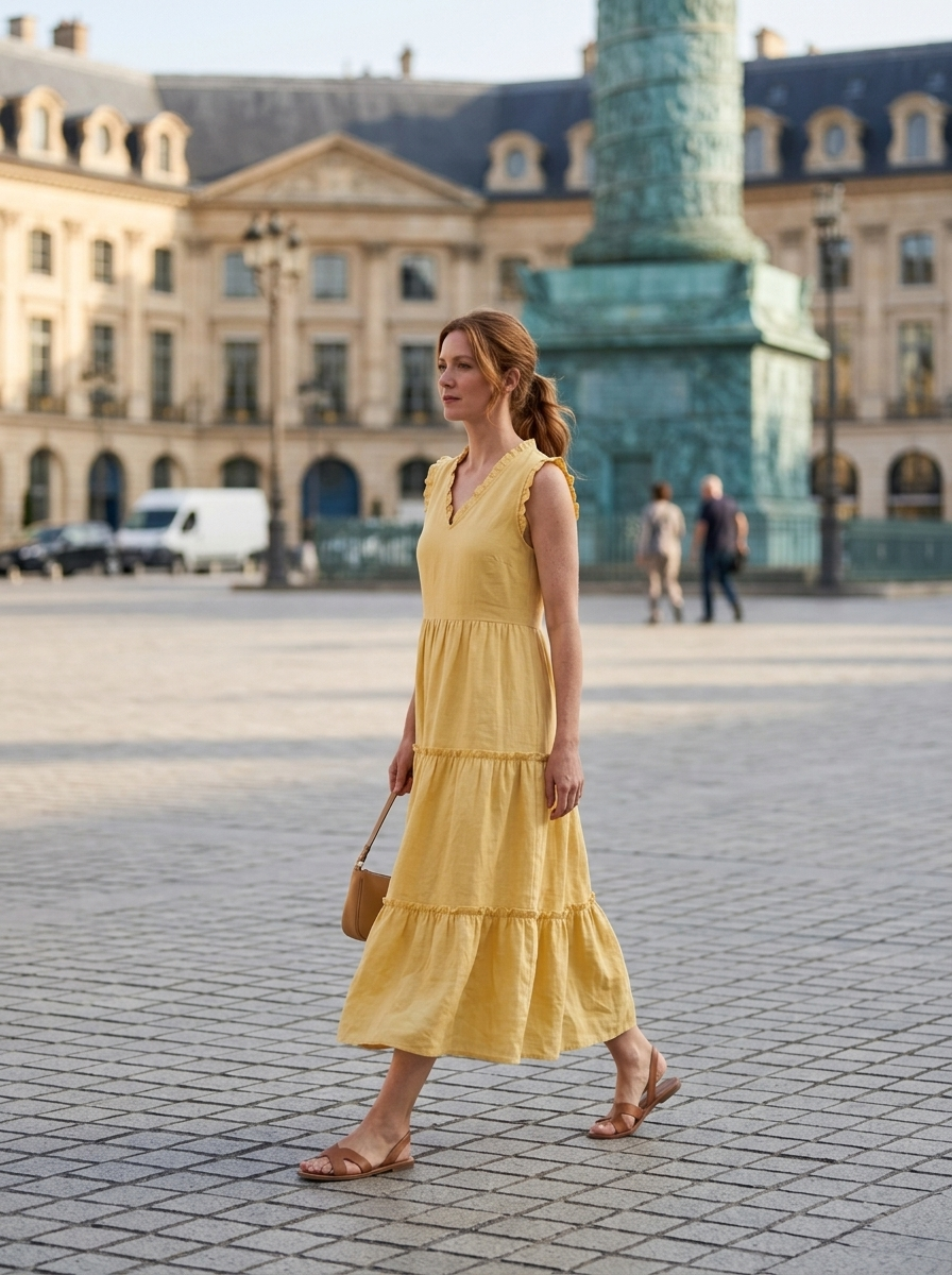Vestido Perla — look de calle