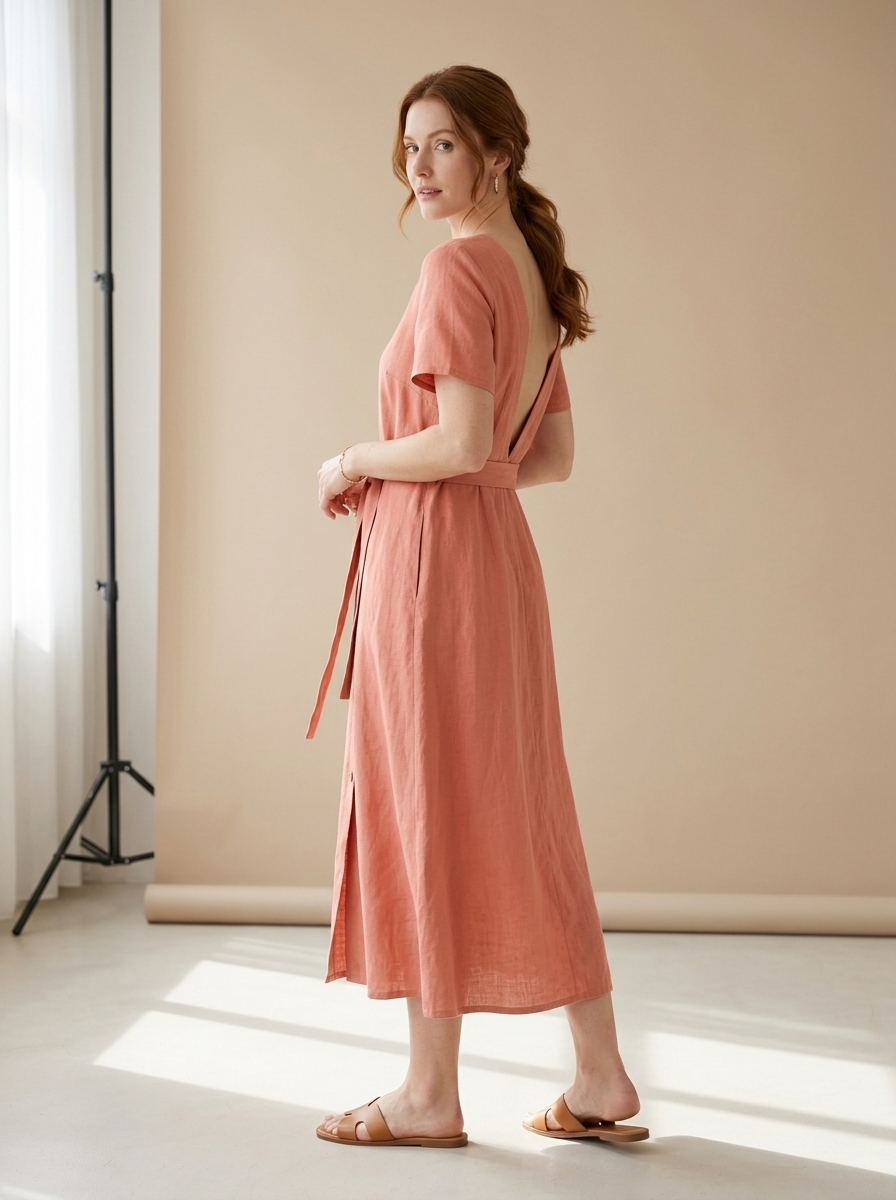 Vestido Celeste — modelo con el vestido