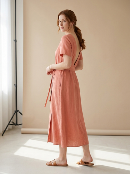 Vestido Celeste — modelo con el vestido