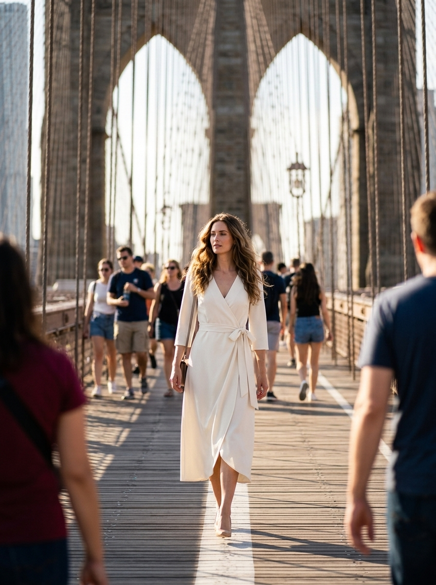 Vestido Georgette — look de calle